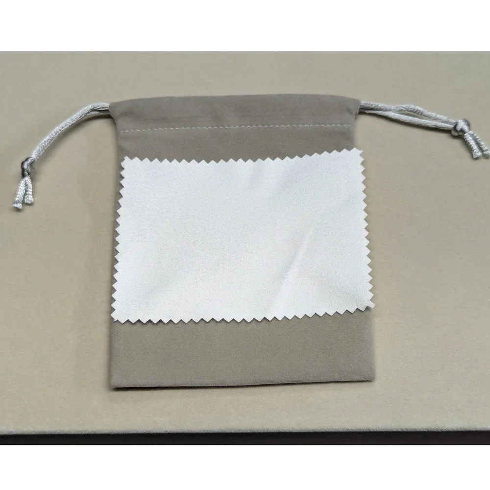New Eryuor Jewelry Drawstring Dust Pouch with‎ Polishing Cloth Velvety Gray